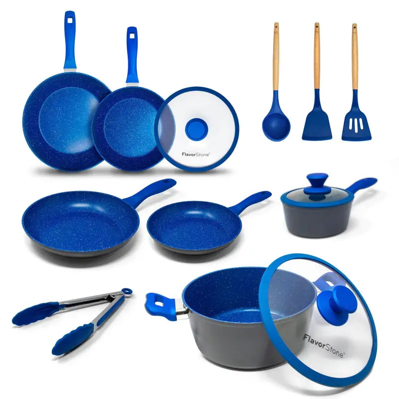Batería De Cocina Flavorstone Ligth Set 16 Piezas - Azul - Flavor Stone