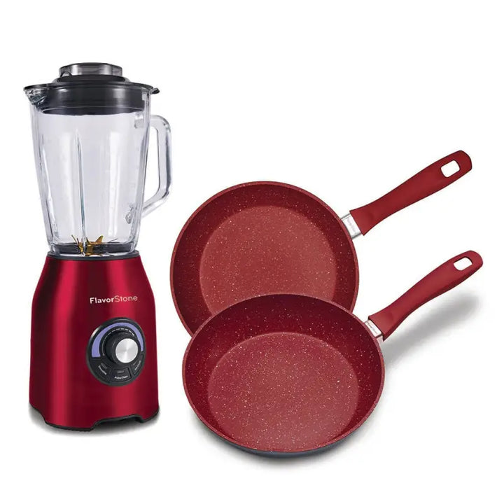 Licuadora FlavorStone Quartz Cherry 1000W Edición Especial + 2 Sartenes 20/24 cm - Flavor Stone