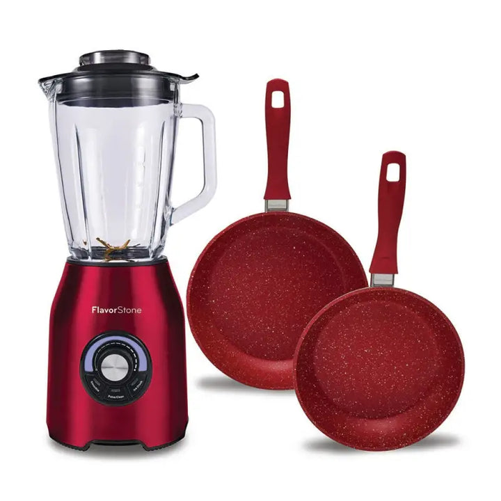Licuadora FlavorStone Quartz Cherry 1000W Edición Especial + 2 Sartenes 20/24 cm - Flavor Stone