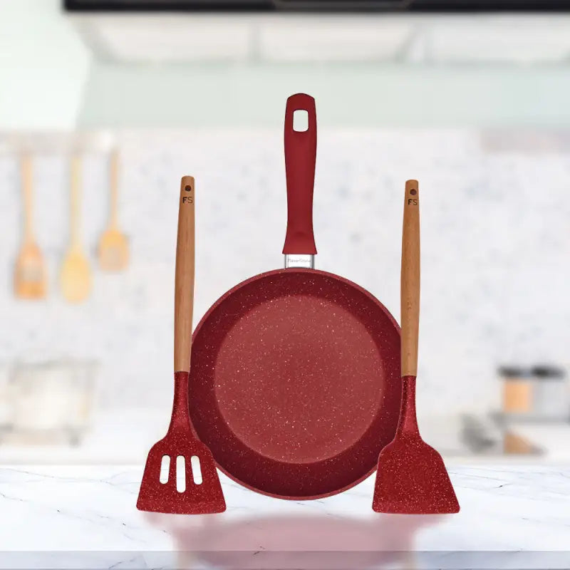 Sartén Antiadherente De 28 Cm + Utensilios Flavorstone - Flavorstone Oficial Mexico