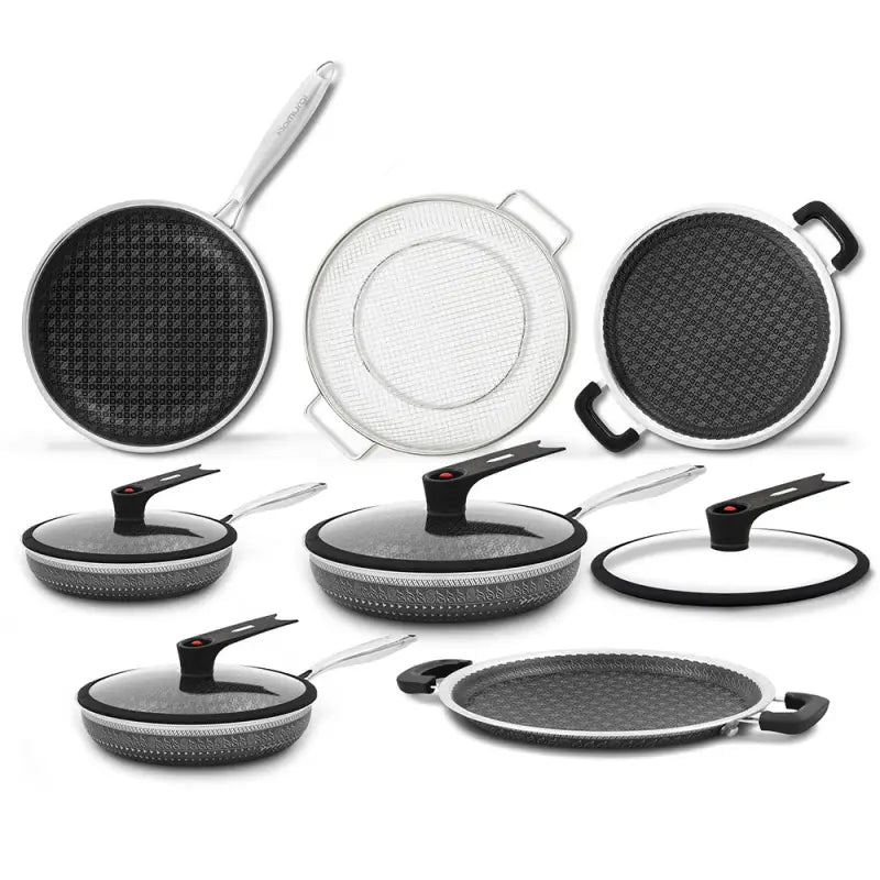 Set Samurai 11 Sartenes Acero Inoxidable Antiadherente - Flavorstone Oficial Mexico