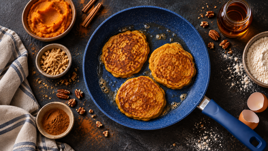 Hot cakes de calabaza con canela
