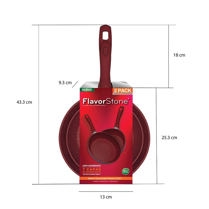 Juego de sartenes antiadherentes FlavorStone 2 Pan Set de 20 y 24 cm