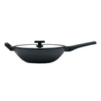 Wok Con Tapa Flavorstone All Black 32 Cm Para Cocina