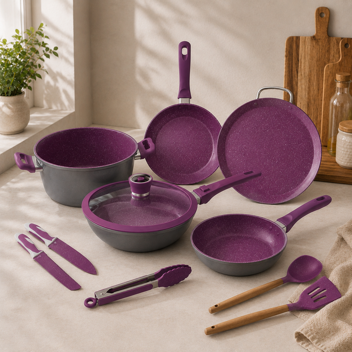 ¡NUEVA! Batería De Cocina 10 Piezas FlavorStone Master Deluxe Grape