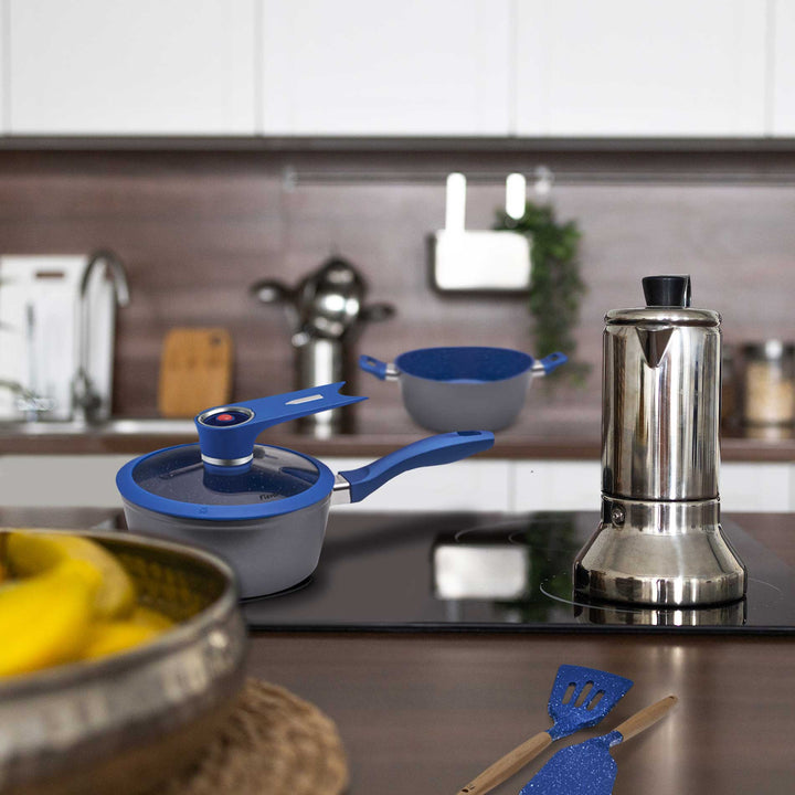 Batería de Cocina Flavorstone Light Grande Set de 28 cm con 10 piezas sartenes, cacerola y salsera ¡Incluye un regalo especial!