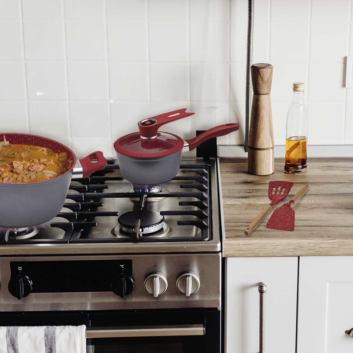 Batería de Cocina Flavorstone Light Grande Set de 28 cm con 10 piezas sartenes, cacerola y salsera ¡Incluye un regalo especial!