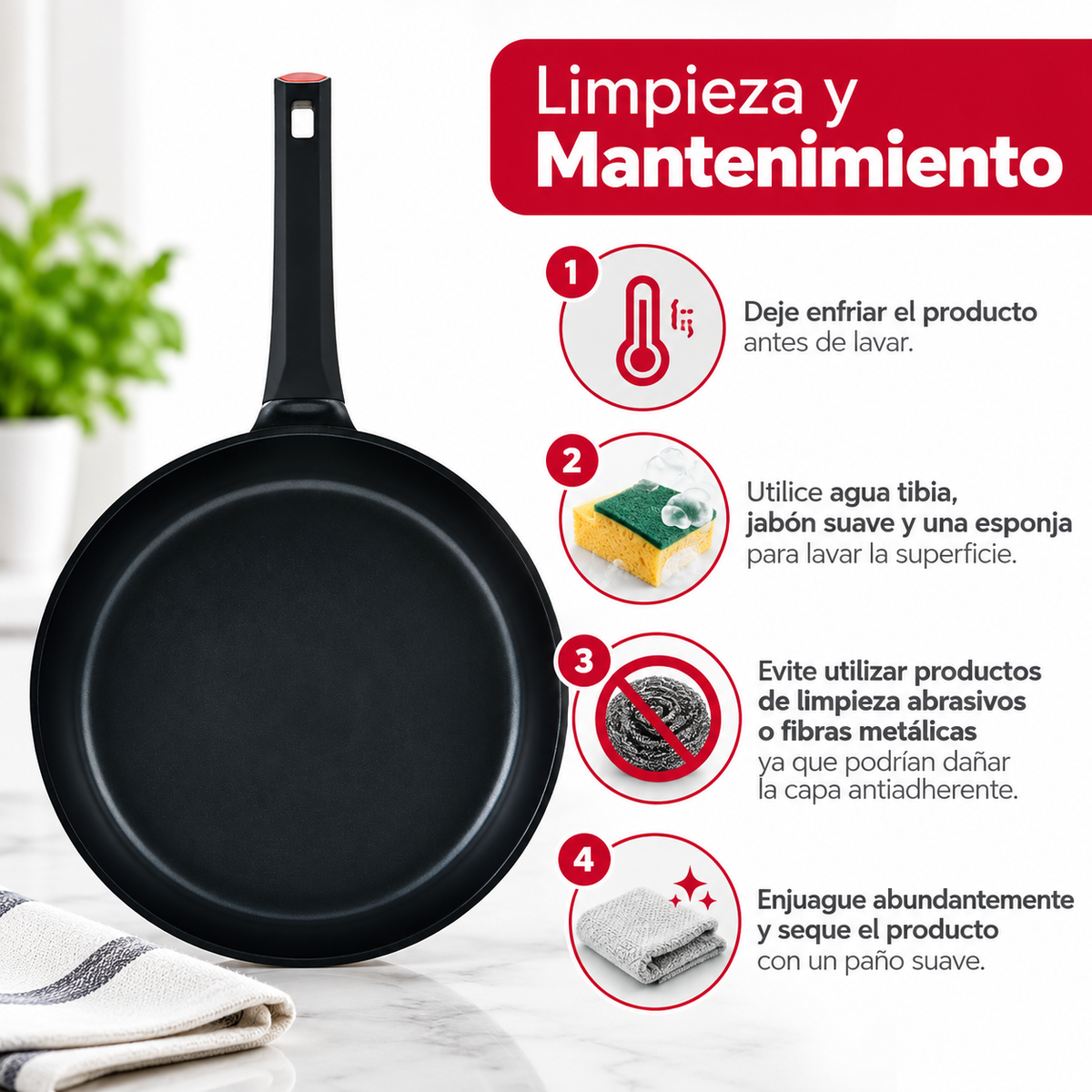 Juego de 3 Sartenes Flavorstone All Black 20 24 Y 30 Cm