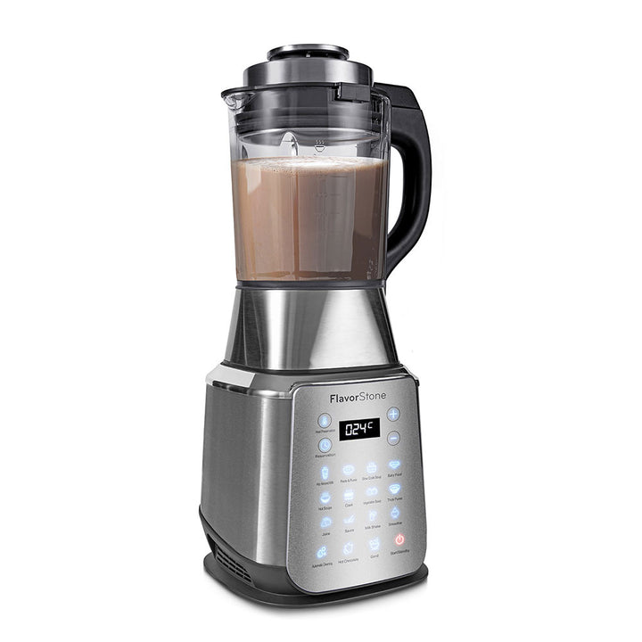 Procesador de alimentos FLAVORSTONE DIAMOND con 15 funciones preprogramadas para calentar y licuar, vaso de vidrio 2 L, cuchillas de titanium y motor de cobre de 1200w