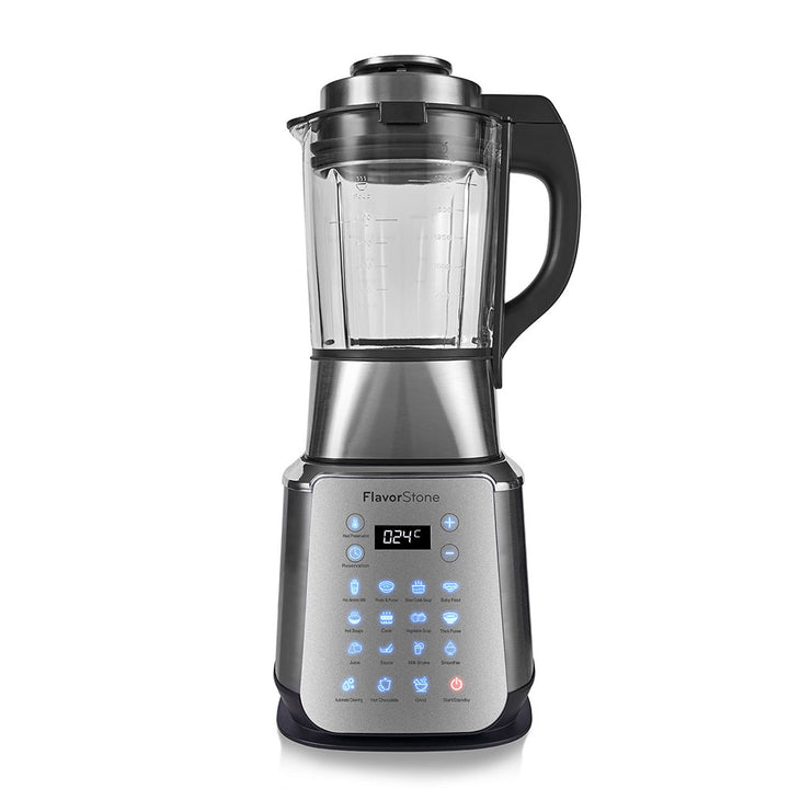 Procesador de alimentos FLAVORSTONE DIAMOND con 15 funciones preprogramadas para calentar y licuar, vaso de vidrio 2 L, cuchillas de titanium y motor de cobre de 1200w