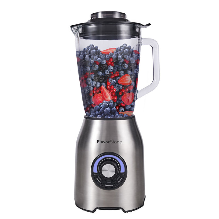 Licuadora FLAVORSTONE QUARTZ con perilla de velocidad y 3 funciones preprogramadas, vaso de vidrio 2 L, cuchillas de titanium y motor de cobre de 1000w