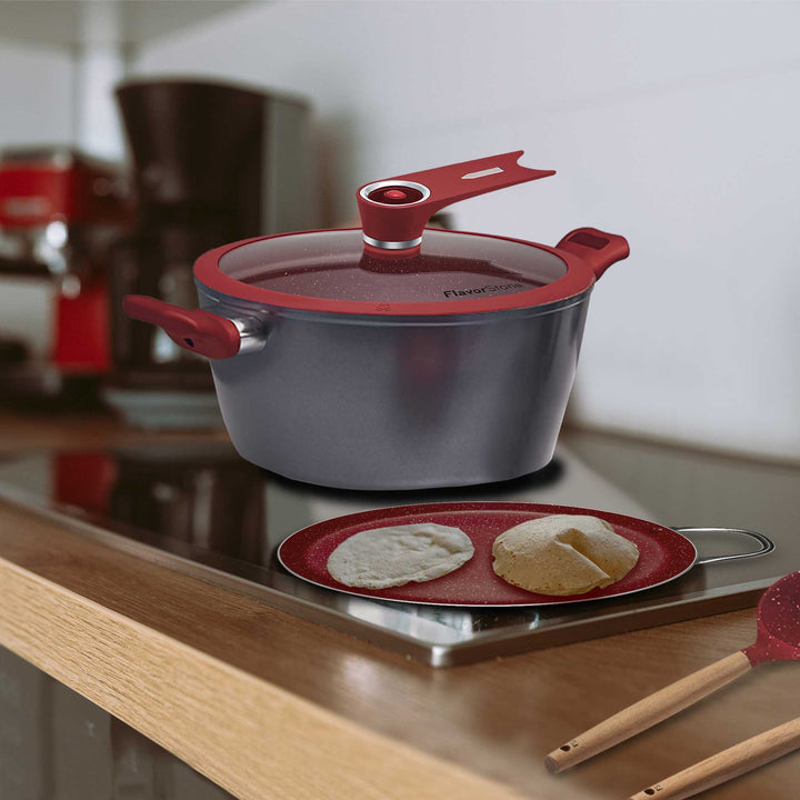 Batería de Cocina Flavorstone Light Master Set de 24 cm con 8 piezas sartenes, cacerola, comal y accesorios ¡Incluye un regalo especial!