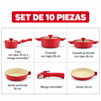 Batería de Cocina Flavorstone Urban Red 10 Piezas