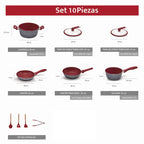 Batería de Cocina FlavorStone Grande 10 Piezas con Regalo Especial - Flavor Stone