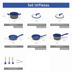 Batería de Cocina FlavorStone Grande 10 Piezas con Regalo Especial - Flavor Stone