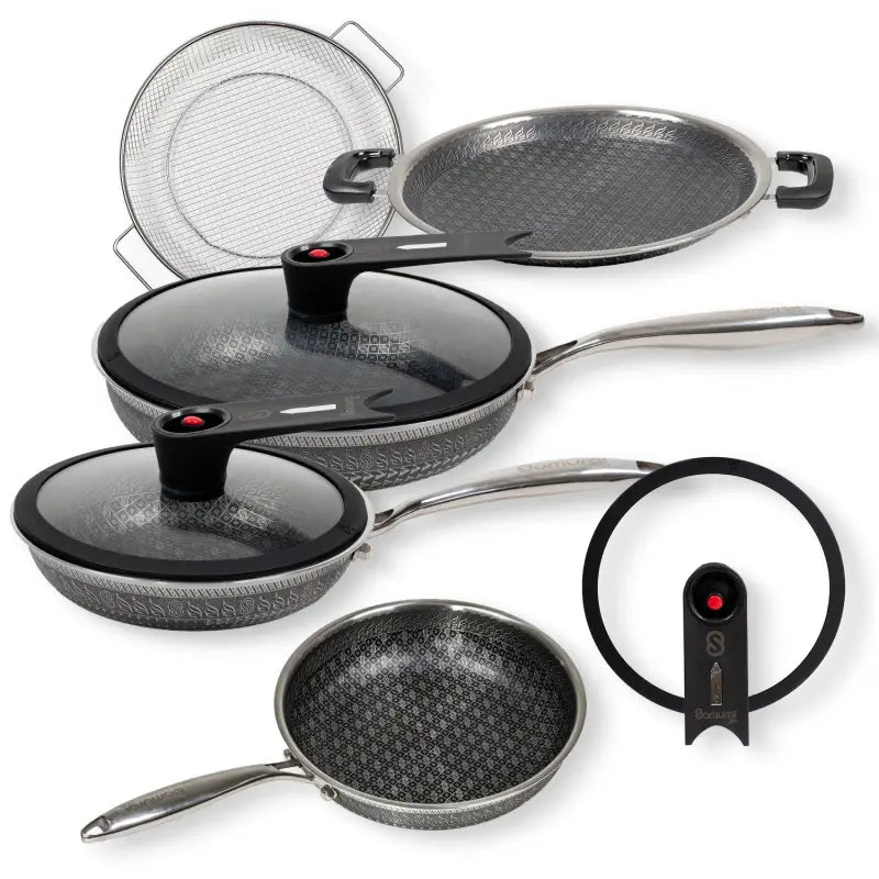 Batería de Cocina Samurai 8 piezas Acero Inoxidable - Flavorstone Oficial Mexico