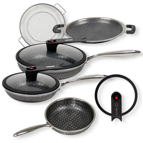 Batería de Cocina Samurai 8 piezas Acero Inoxidable - Flavorstone Oficial Mexico