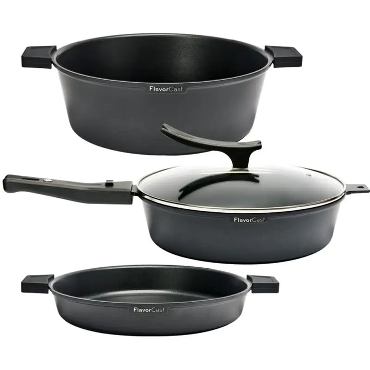 Juego de 9 Sartenes FlavorStone Gourmet Aluminio Fundido 28cm - Flavorstone