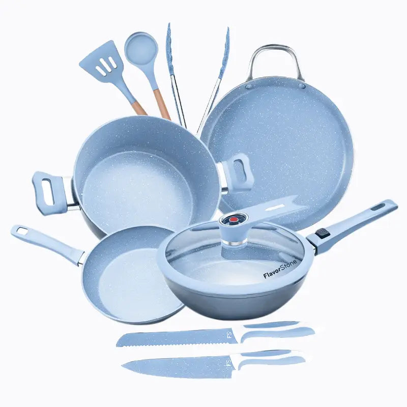 Juego de Sartenes Antiadherentes Master Set Deluxe de 10 piezas Blue Sky - Flavor Stone