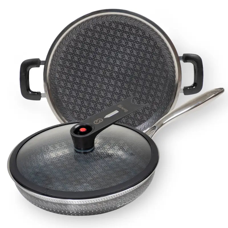 Juego Sartén y Comal Samurai 3 Piezas Acero Inoxidable Antiadherente - Flavorstone Oficial Mexico