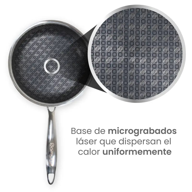 Juego Sartén y Comal Samurai 3 Piezas Acero Inoxidable Antiadherente - Flavorstone Oficial Mexico