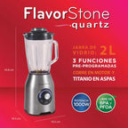 Licuadora FlavorStone Quartz 1000W Vaso Vidrio 2L Cuchillas Titanio - Flavorstone Oficial Mexico