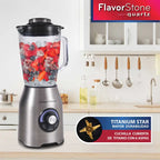 Licuadora FlavorStone Quartz 1000W Vaso Vidrio 2L Cuchillas Titanio - Flavorstone Oficial Mexico
