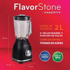 Licuadora FlavorStone Sapphire 550W Vaso Vidrio 2L Cuchillas Titanio - Flavorstone Oficial Mexico