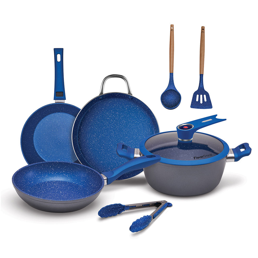 Batería de Cocina Flavorstone Light Master Set de 24 cm con 8 piezas sartenes, cacerola, comal y accesorios ¡Incluye un regalo especial!