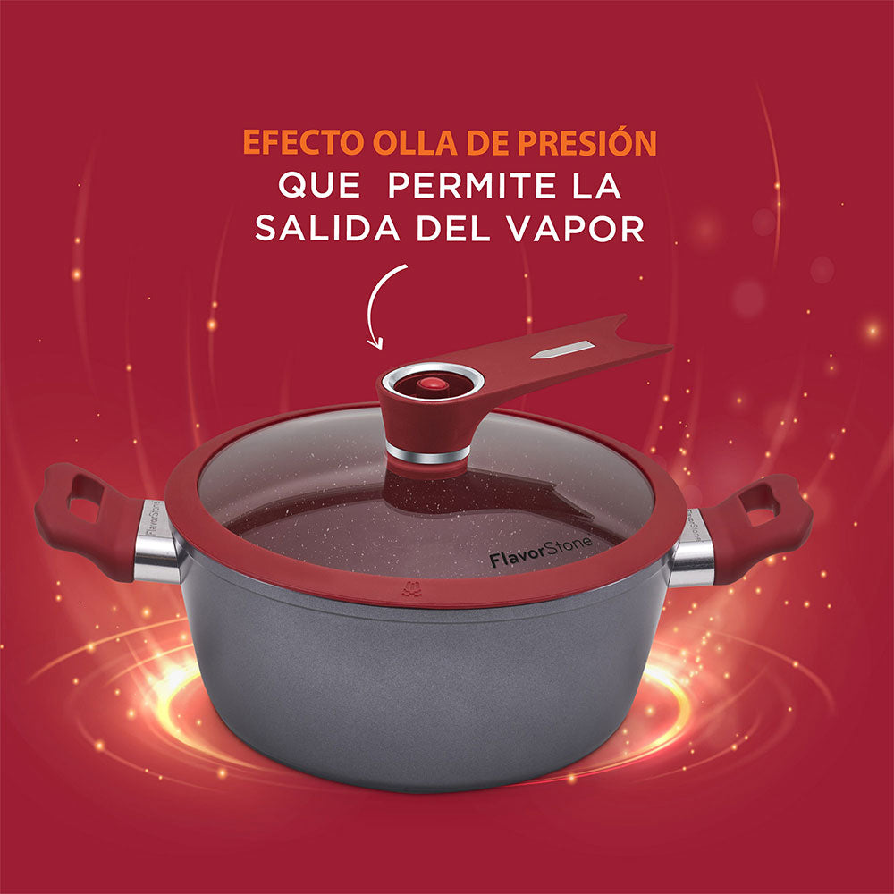 Batería de Cocina Flavorstone Light Master Set de 24 cm con 8 piezas sartenes, cacerola, comal y accesorios ¡Incluye un regalo especial!