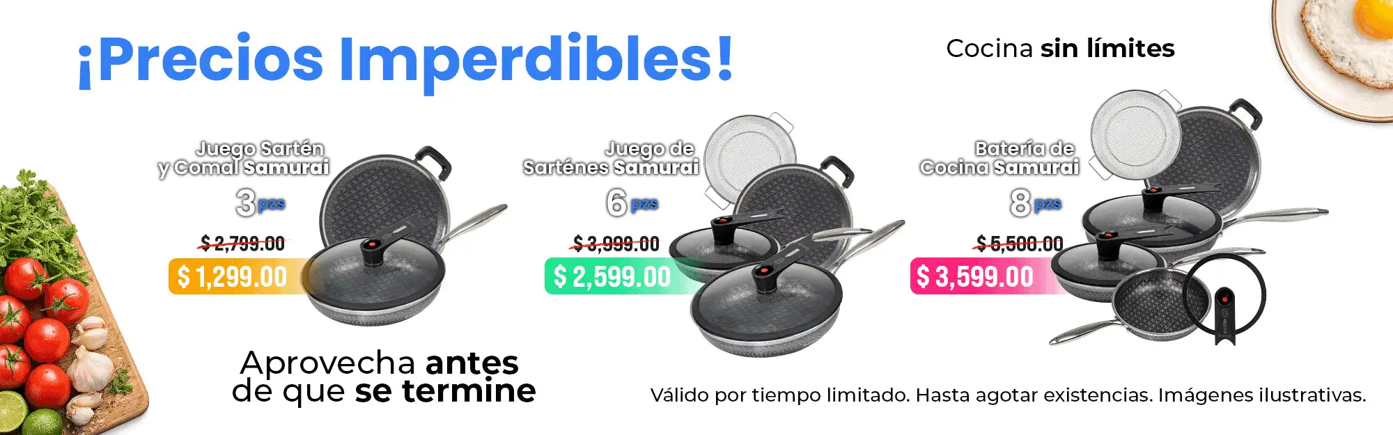 Juego de utensilios de cocina negro antiadherente con tapas de vidrio, con un diseño moderno y etiquetado como ’juego de sartenes samurai’ por la marca samurci.