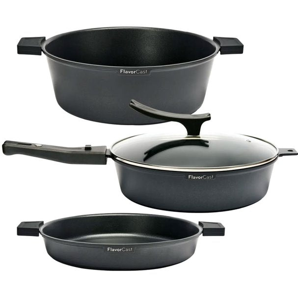 Juego de Sartenes Aluminio Fundido Flavor Stone Gourmet de 24 cm - 9 piezas