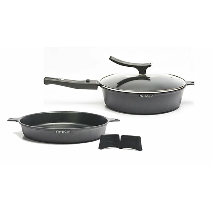 Flavorcast, Sartenes de aluminio fundido a Presión. Juego de 28 cm Electrodomésticos de cocina Flavorstone, Nada se le pega ¡Compruébalo! 