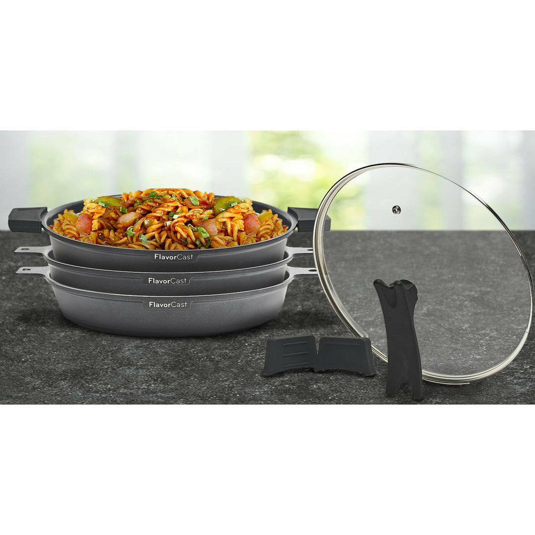 Flavorcast, Sartenes de aluminio fundido a Presión. Juego de 28 cm Electrodomésticos de cocina Flavorstone, Nada se le pega ¡Compruébalo! 